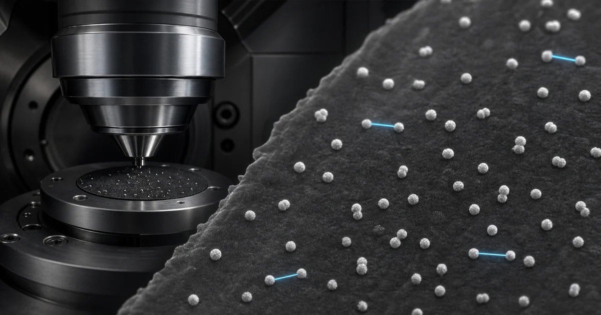 Gold-on-carbon resolution test sample showing nanoscale gold particles on carbon film